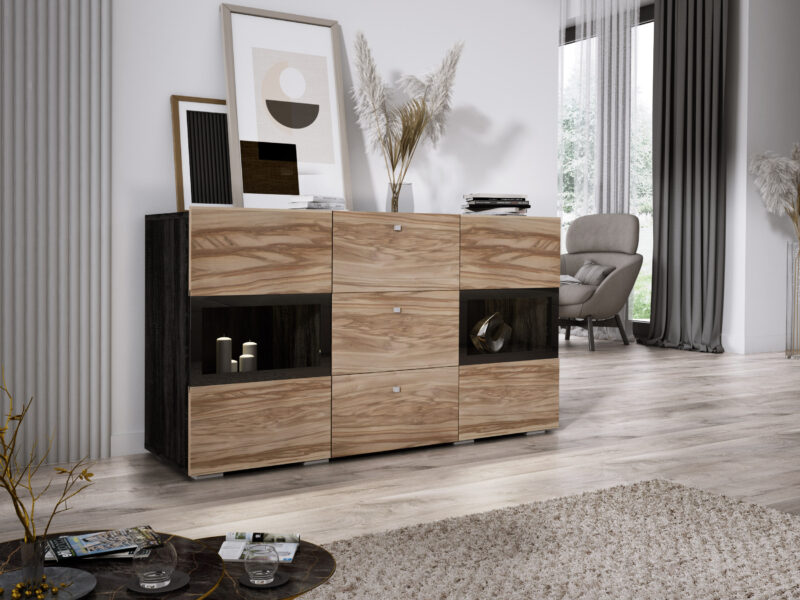 Dressoir Belix 132cm - met LED-verlichting - (kies een kleur)