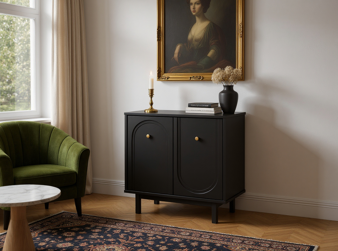 Dressoir Berguno 79cm – Mat Zwart