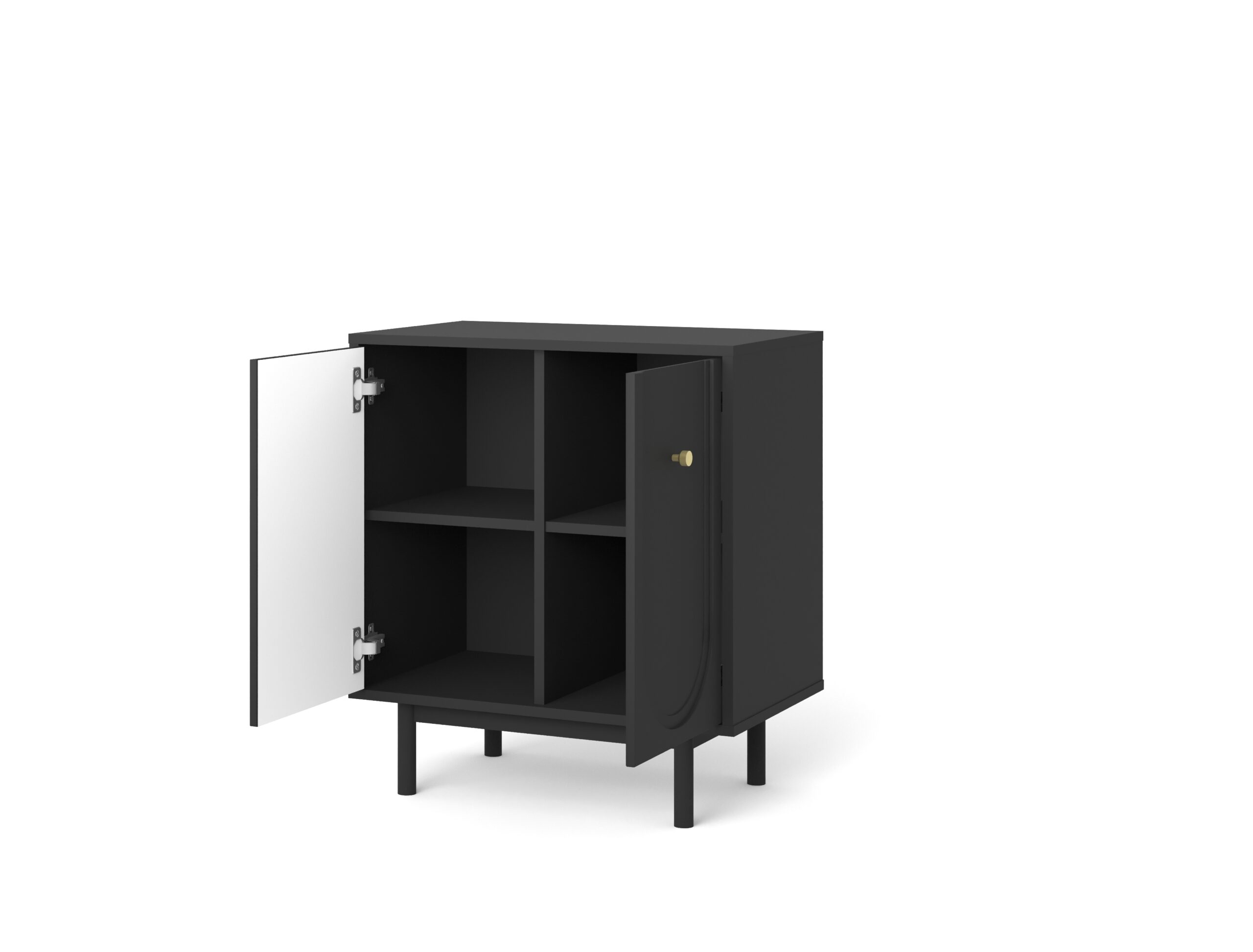 Dressoir Berguno 79cm – Mat Zwart - Afbeelding 5