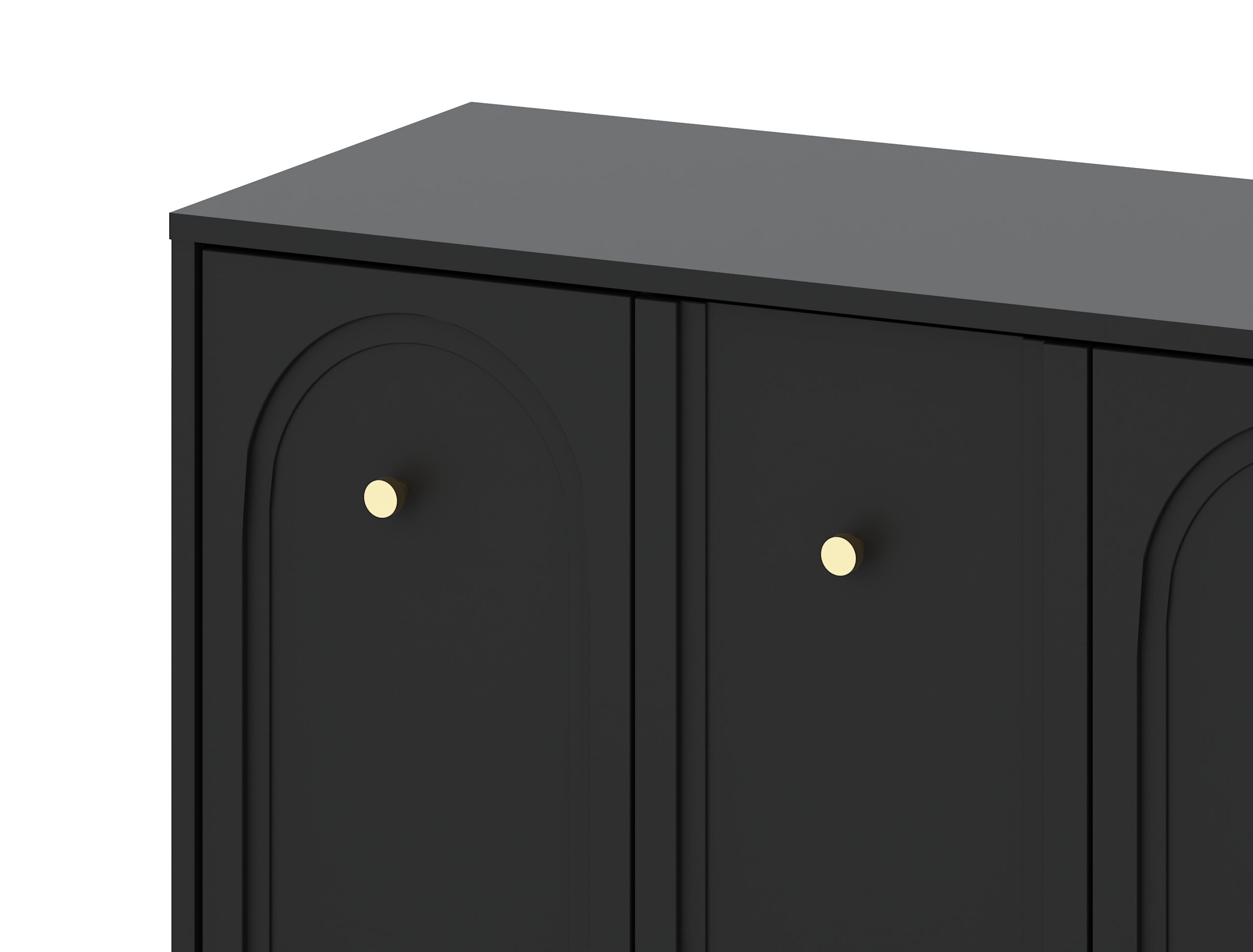 Dressoir Berguno 154cm – Mat Zwart - Afbeelding 7