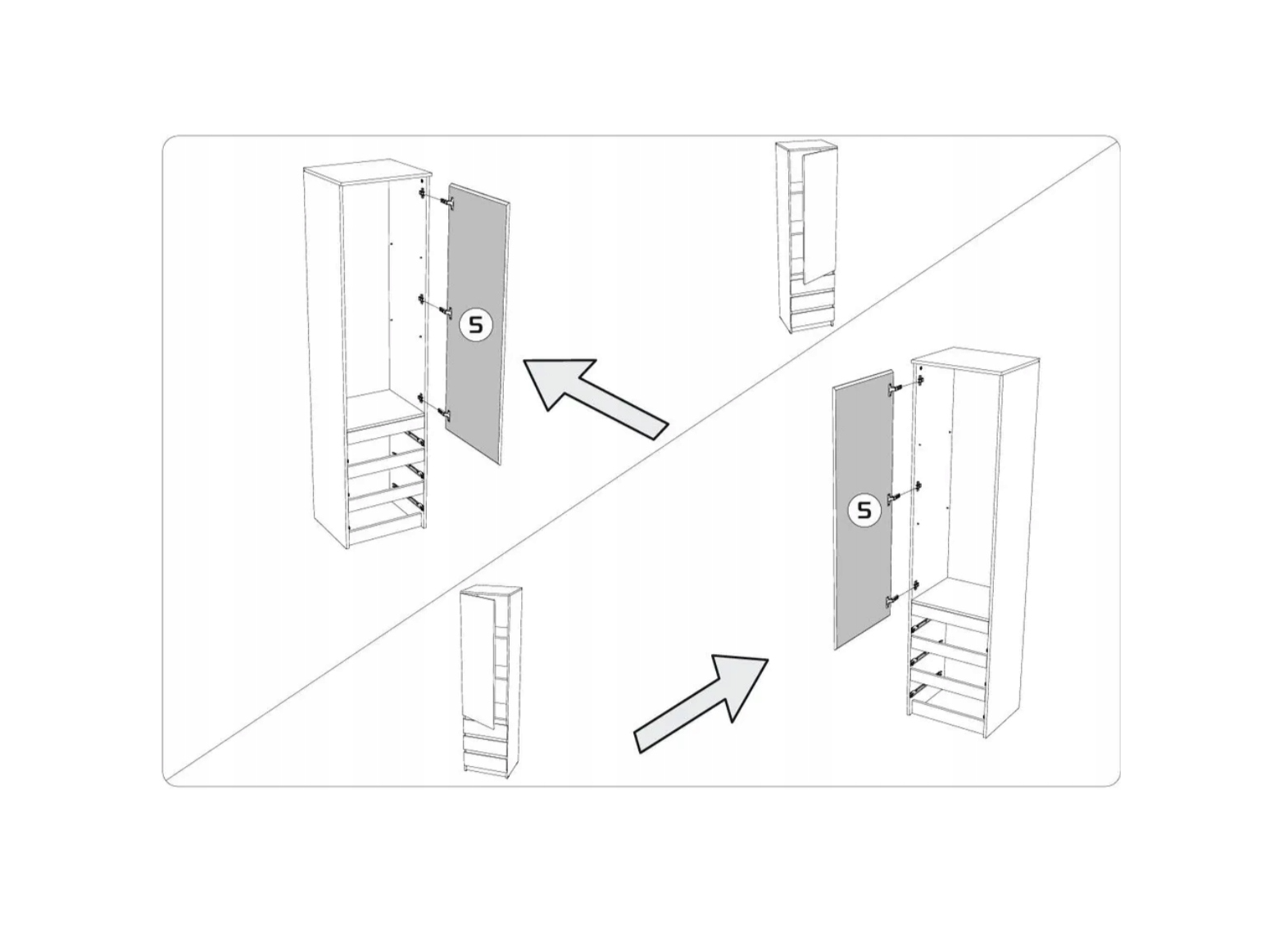 Kledingkast Bergo 50cm – (kies een kleur) - Afbeelding 7